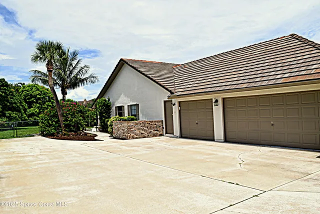a front view of a house with a outdoor space