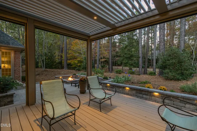 a outdoor space with chairs