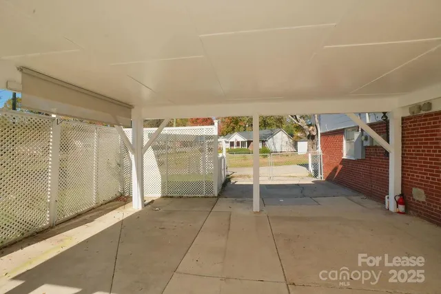 a view of a room with a rug