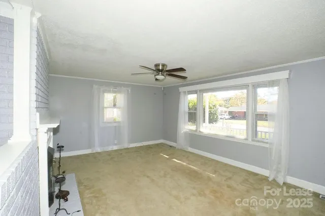 a view of a livingroom with a window