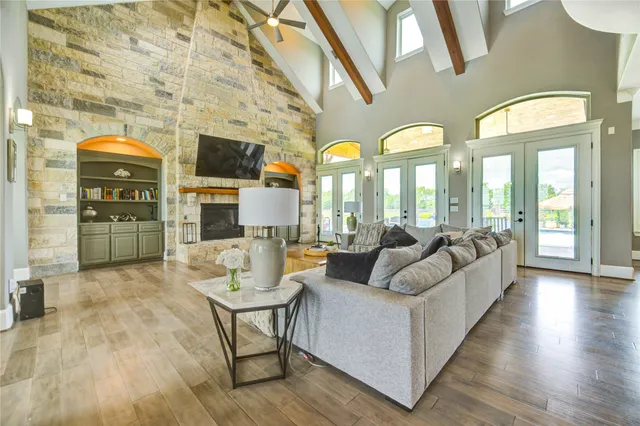 a kitchen with a dining table and chairs
