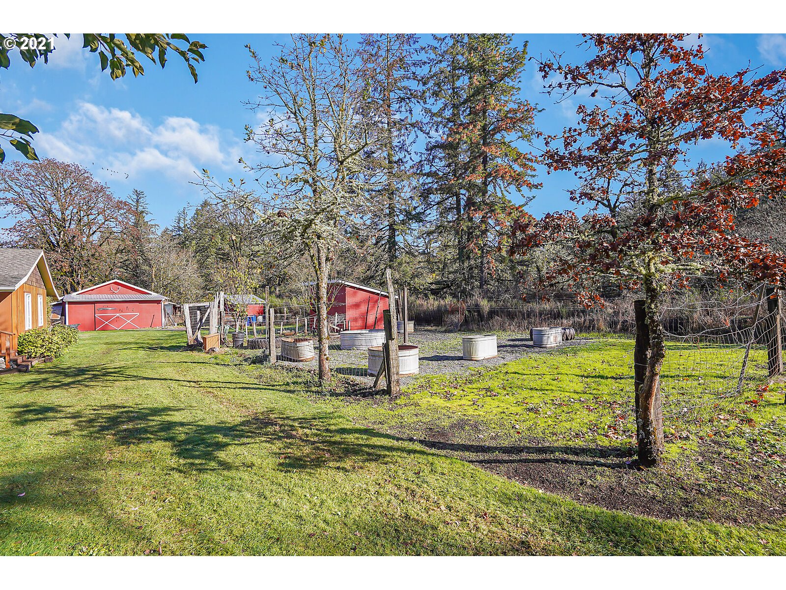 1725 Main Street Lyons, OR 97358 - Photo 25 of 32 a backyard of a house with a yard and outdoor seating