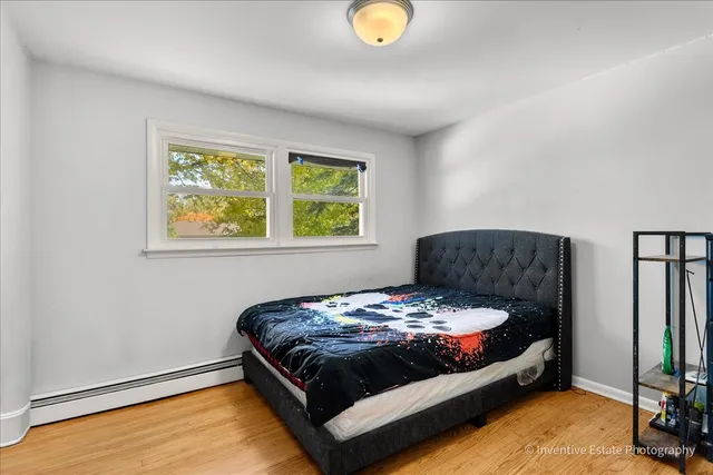 a backyard of a house with lots of trees