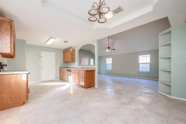 a view of a kitchen with a sink
