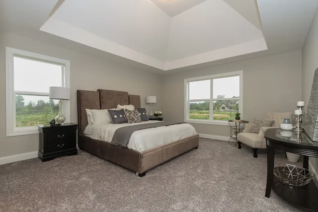 a bed room with a bed and a couch