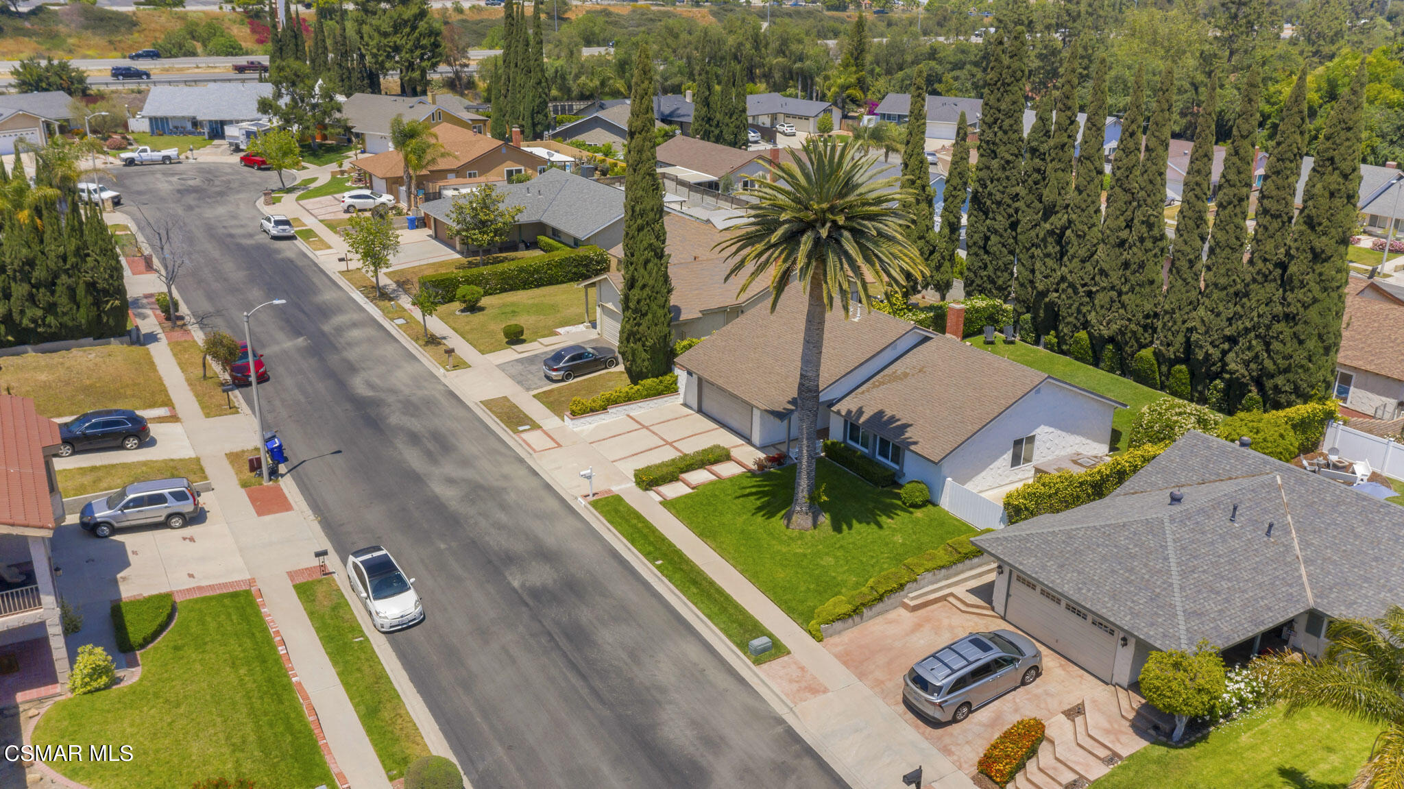 2516 Clearfield Place Simi Valley, CA 93065 - Photo 38 of 39 an aerial view of residential houses with outdoor space and swimming pool