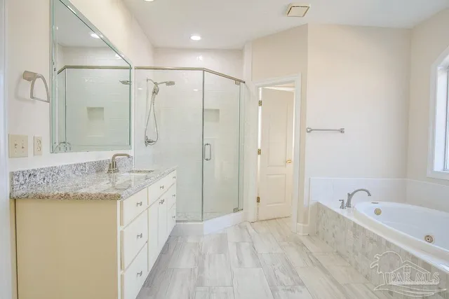 a bathroom with a tub