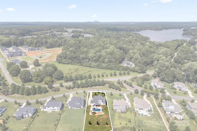 a view of a lake with a house