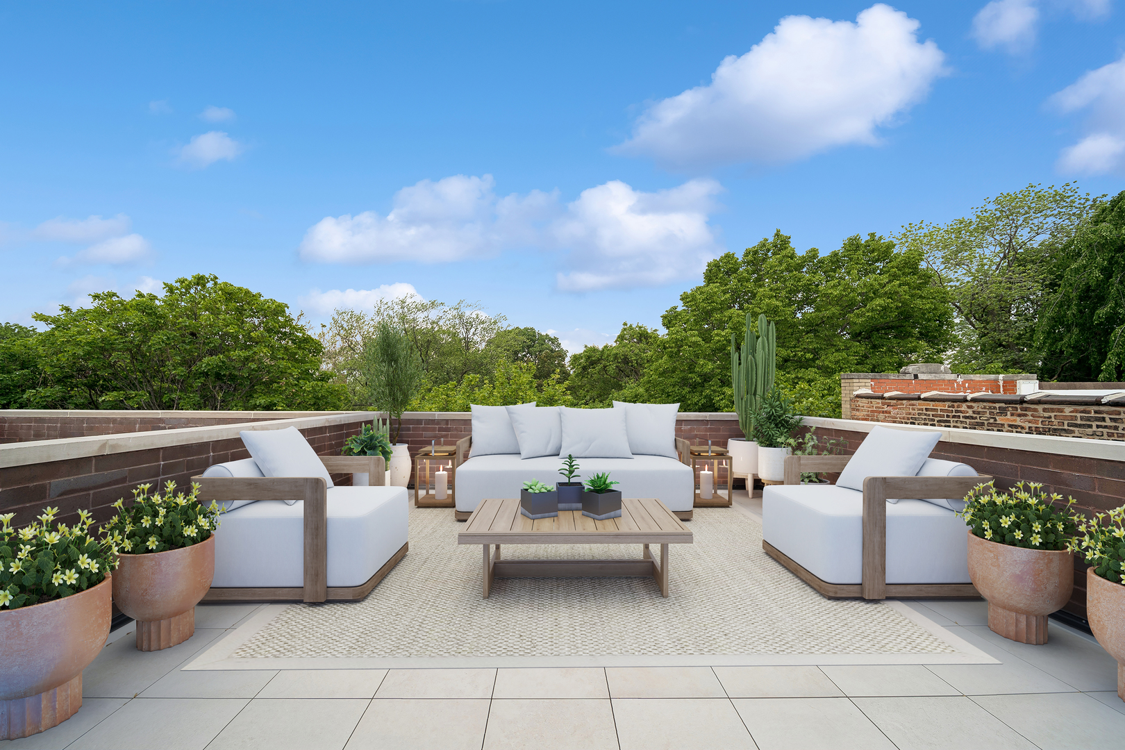 1333 East Madison Park Chicago, IL 60615 - Photo 25 of 32 a view of a patio with couches and potted plants
