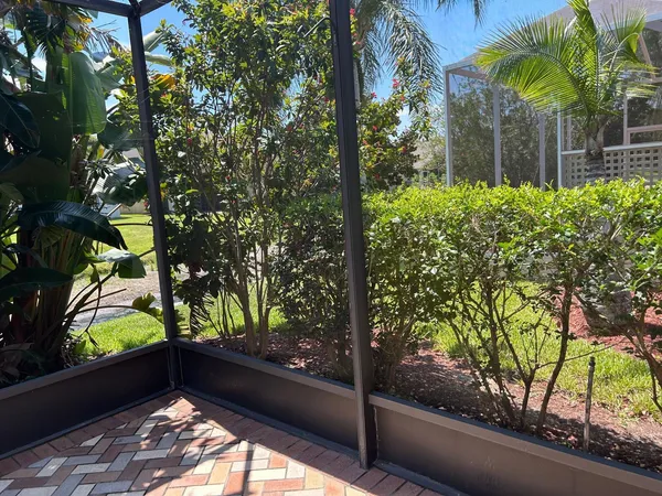 a view of a backyard