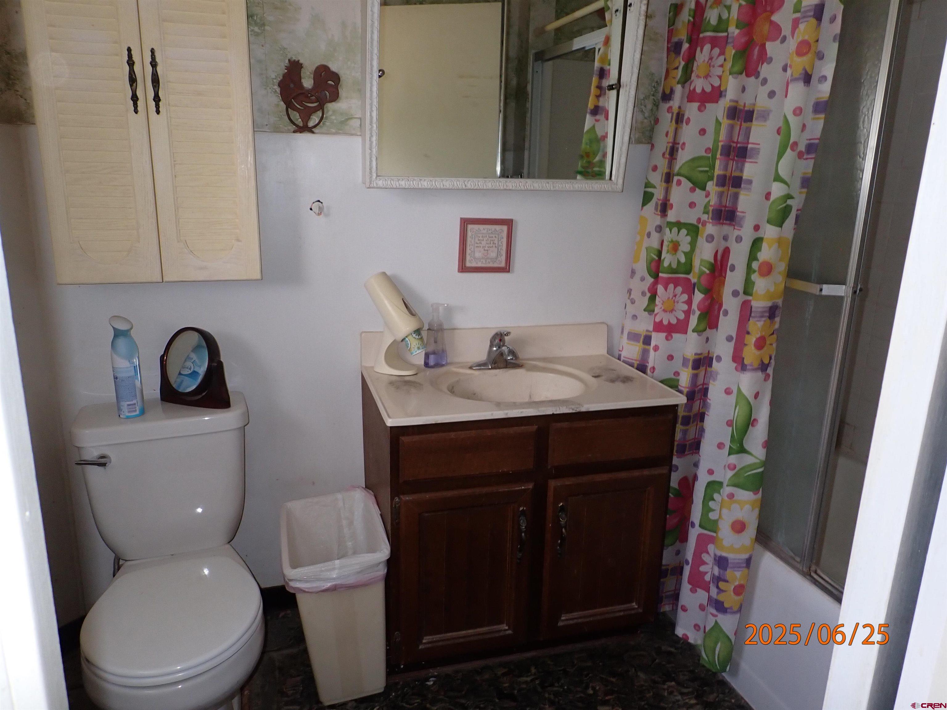 21391 Kaiser Road Austin, CO 81410 - Photo 9 of 12 a bathroom with a sink toilet and vanity