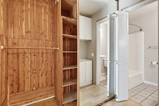 a view of wooden balcony