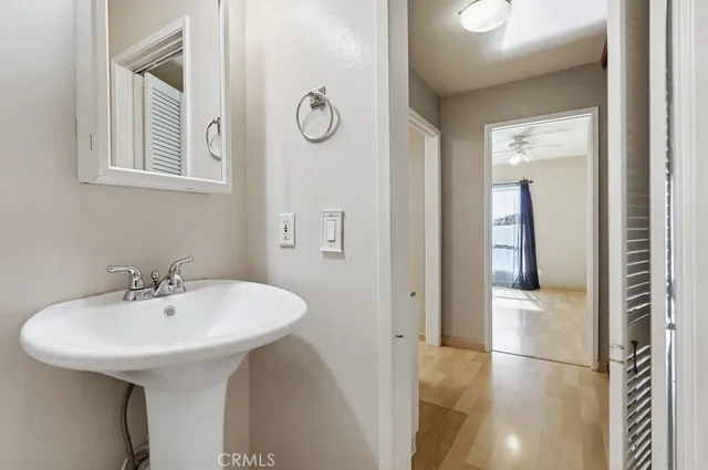 a view of a balcony with an outdoor space