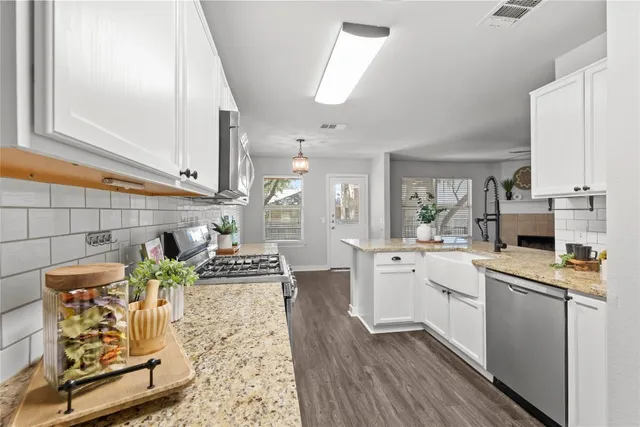 a view of a sign in front of a house