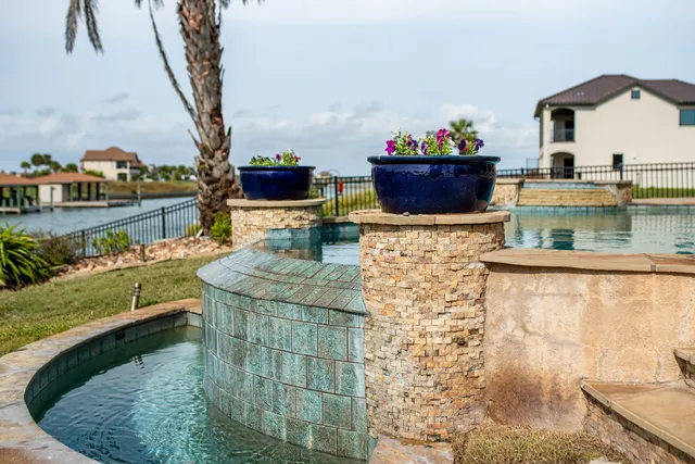 a view of a lake with a house