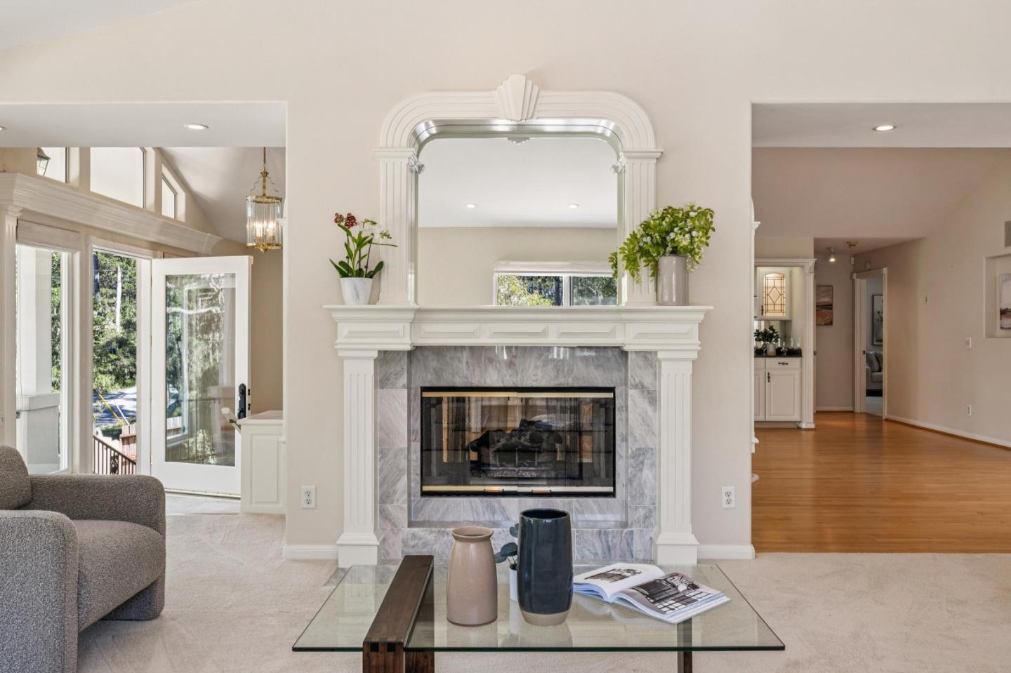 2905 Bird Rock Road Pebble Beach, CA 93953 - Photo 11 of 33 a living room with furniture and a fireplace