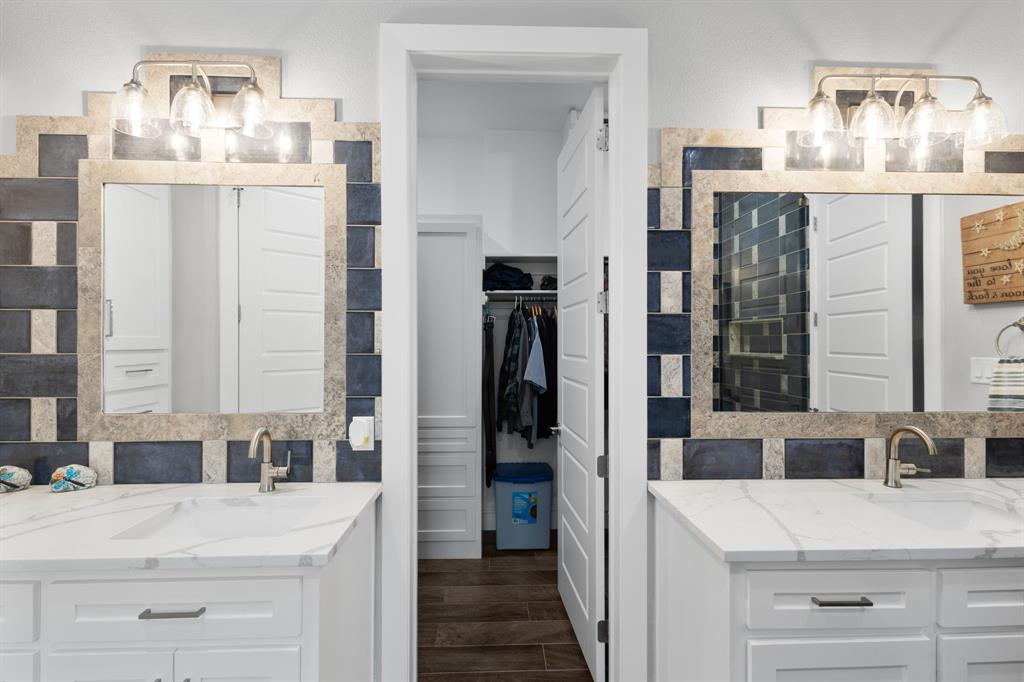 2972 North Trinity Street Decatur, TX 76234 - Photo 19 of 36 Gorgeous dual vanities with custom tile work