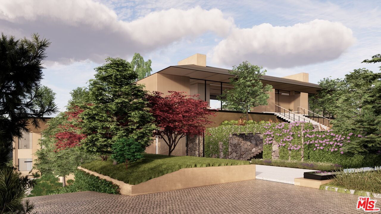 1001 Bel Air Road Los Angeles, CA 90077 - Photo 3 of 22 view of a house with a yard and potted plants