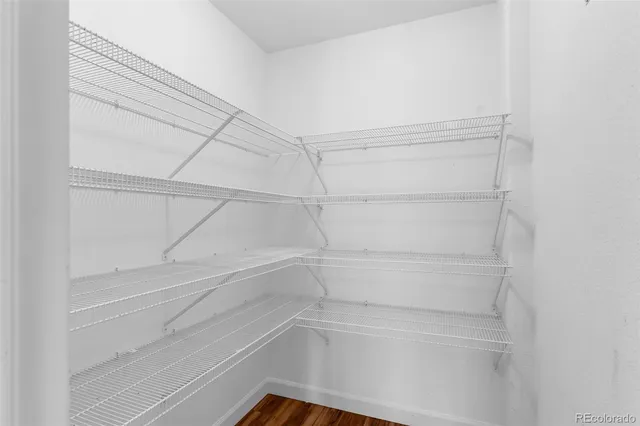 a empty closet with white paint