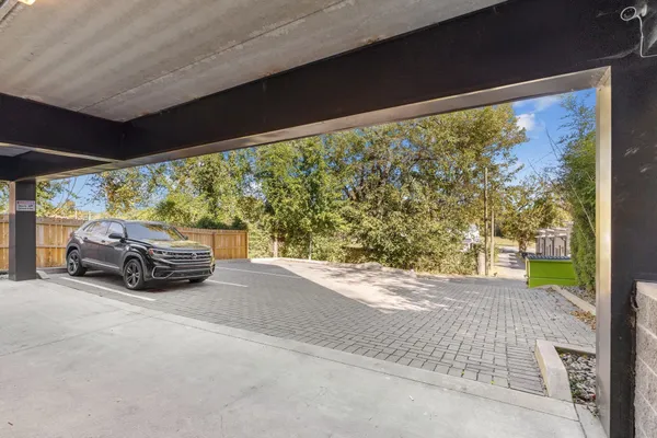 a car parked in front of a building