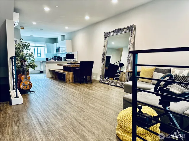 a living room with furniture