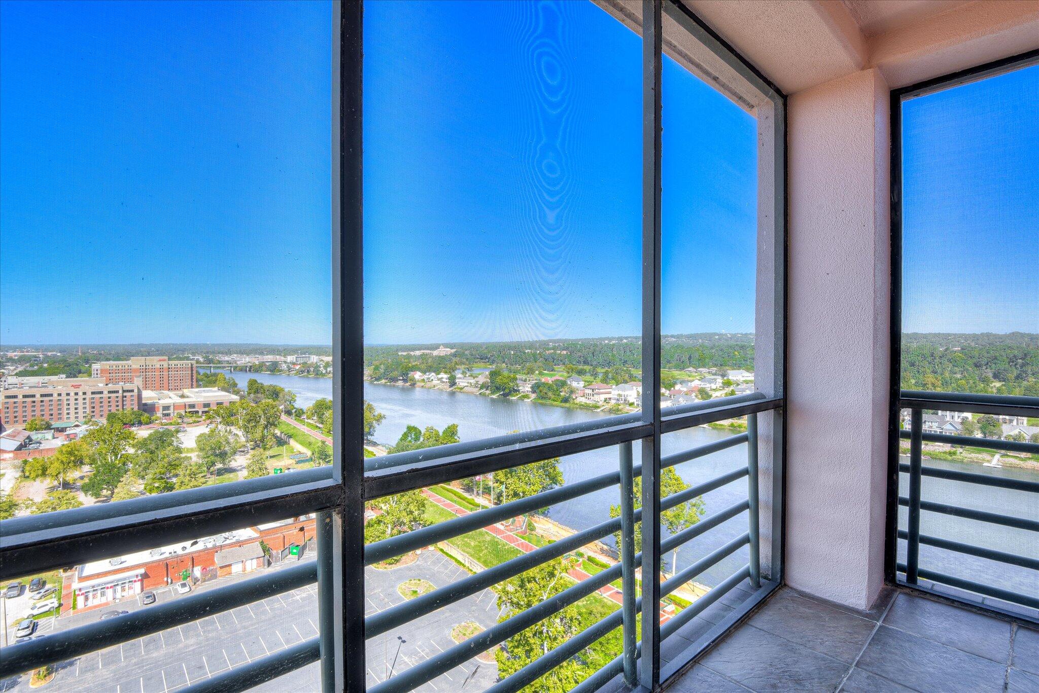 1 7th Street, Unit 1602 Augusta, GA 30901 - Photo 8 of 64 Balcony off of Dinning Area overlooking the Savannah River & Downtown Augusta