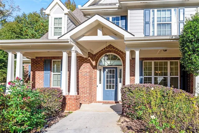 front view of a house with a porch