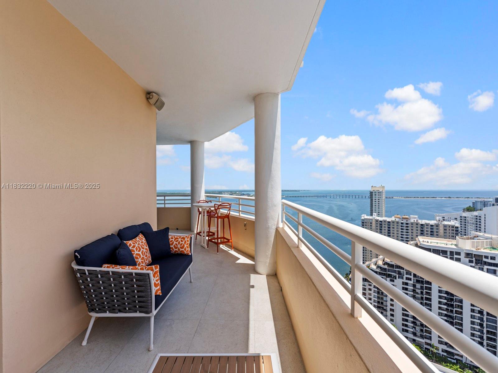 808 Brickell Key Drive, Unit 3208 Miami, FL 33131 - Photo 5 of 45 a view of balcony with couch