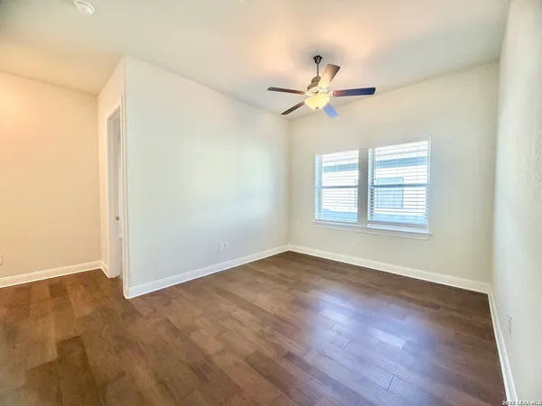 an empty room with a window