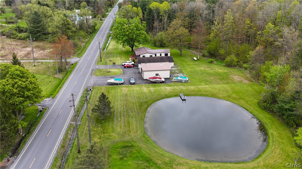 2254 Hanshaw Road Dryden, NY 13068 - Photo 43 of 47 Aerial View with Stock Pond