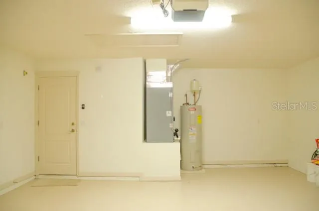 a view of a park with large trees