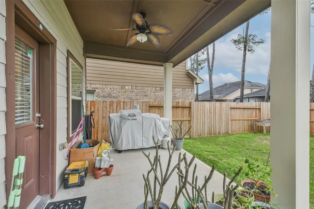 a view of an entryway with garden