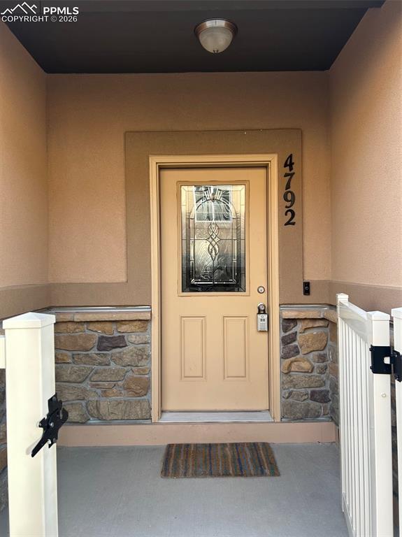 a view of front door