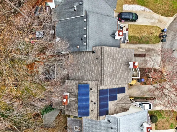 an aerial view of multiple house