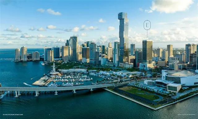 a view of a city with tall buildings