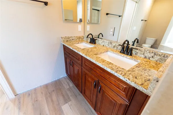 a bathroom with a bathtub