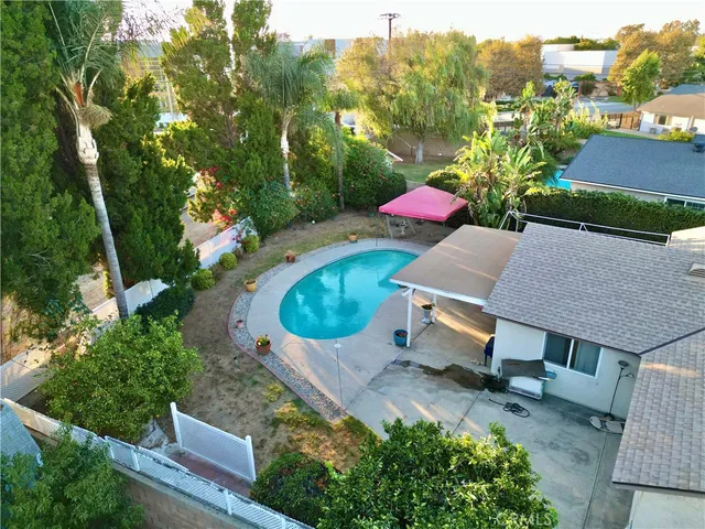 an aerial view of a house
