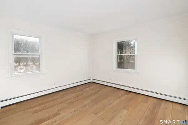 an empty room with a window