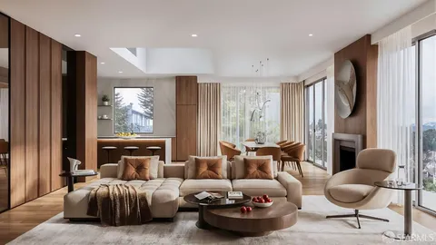 a bedroom with furniture and a large window