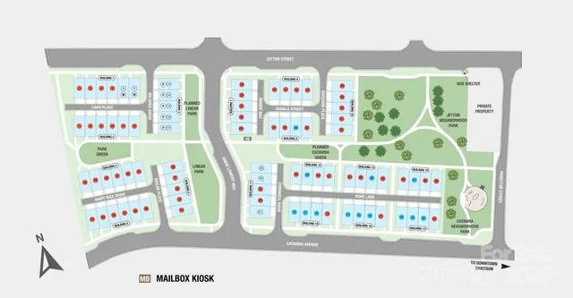 an aerial view of residential building and parking space