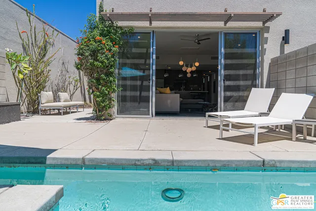 a view of outdoor space with seating area