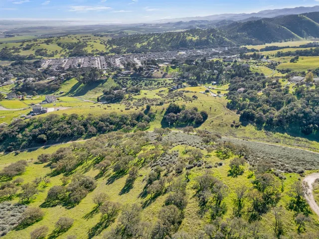 a view of a city with mountains in the background