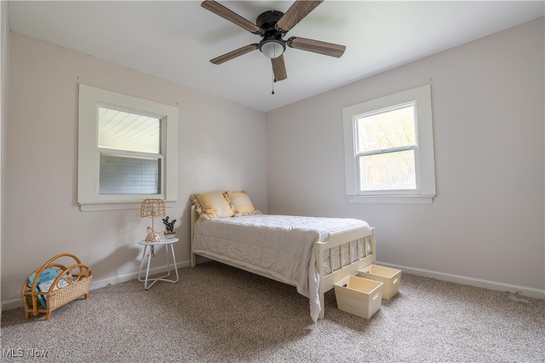 1931 Bridger Road Akron, OH 44312 - Photo 20 of 40 Bedroom with multiple windows, carpet flooring, and ceiling fan