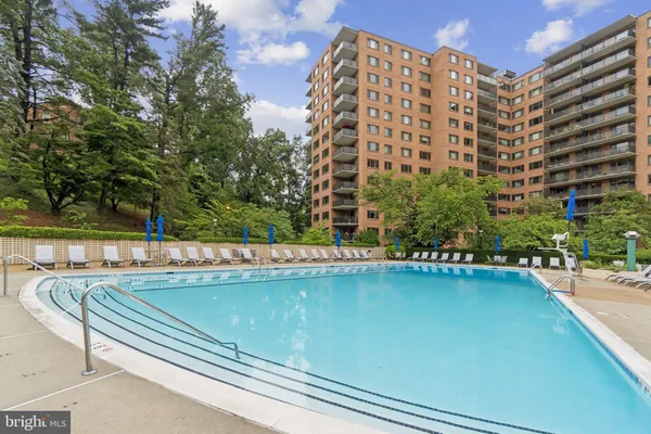 a view of swimming pool with outdoor seating and plants
