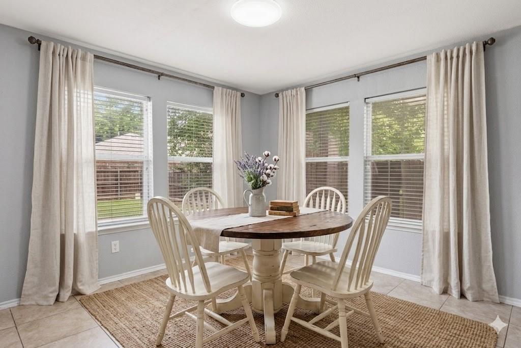 601 Amy Way Euless, TX 76039 - Photo 5 of 40 a dining room with furniture large windows and wooden floor