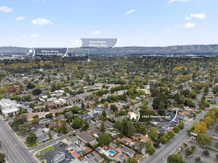 an aerial view of multiple house