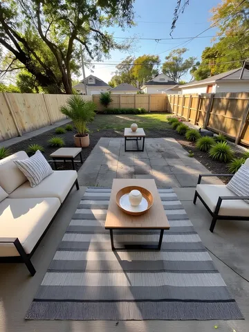 a view of a patio with couches chairs and a fire pit