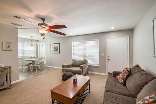a living room with furniture