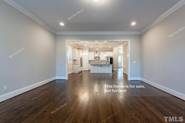 a view of dining room with wooden floor