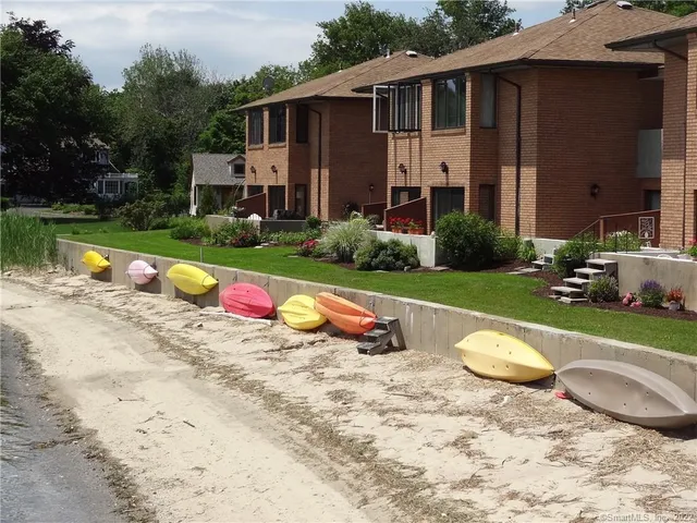 a view of a lake with houses